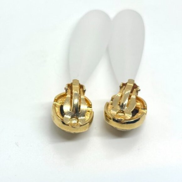 HANDMADE VINTAGE FROSTED TEARDROP CLIP ON EARRINGS ANTIQUED GOLD TONE LONG - Picture 11 of 12